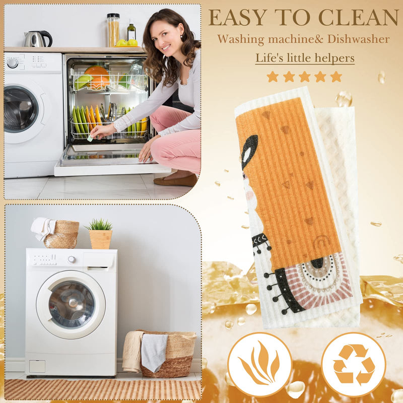Patelai 6 Pieces Swedish Kitchen Dish Towels Kitchen Cloths Reusable Sponge Cleaning Cloths Absorbent Dish Cloth No Odor Hand Towel Quick Drying Washable Cleaning Wipes (Alpaca Style) Alpaca Style - BeesActive Australia