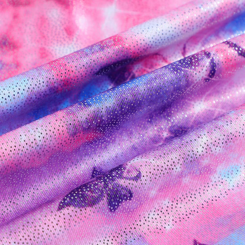 Gymnastics Leotards for Girls Dance Wear Sparkle Unicorn Rainbow Fancy Mermaid Pink Purple Clouds A Hotpink Butterfly 3-4T - BeesActive Australia