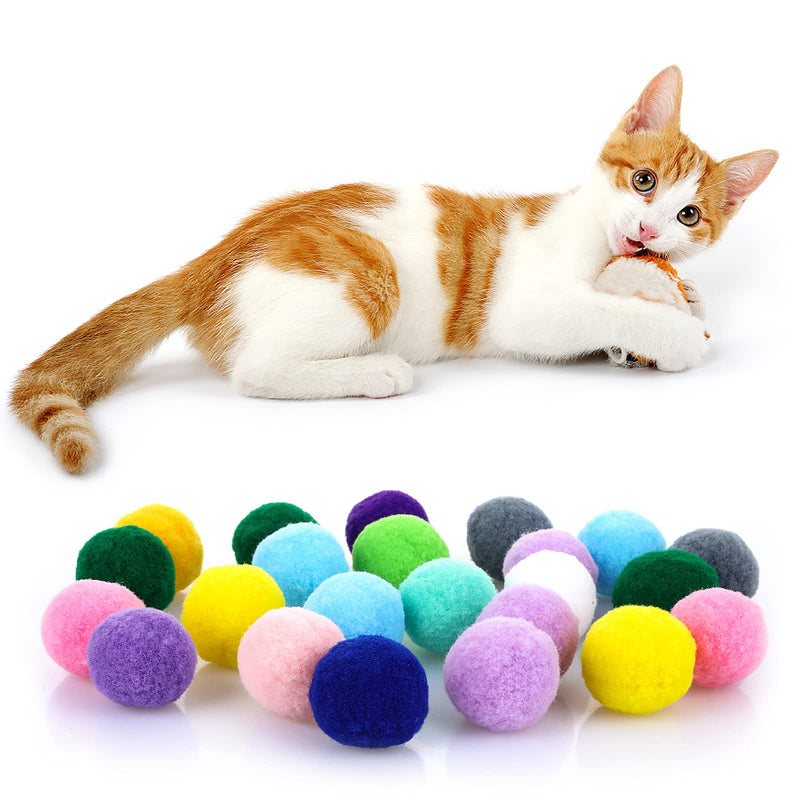Molain Cat Toy Balls, Soft Cat Balls 1Inch Kitten Pom poms Ball Cat Play Toy Indoor Cats Interactive Pompon Ball Toy 30 Pcs - BeesActive Australia
