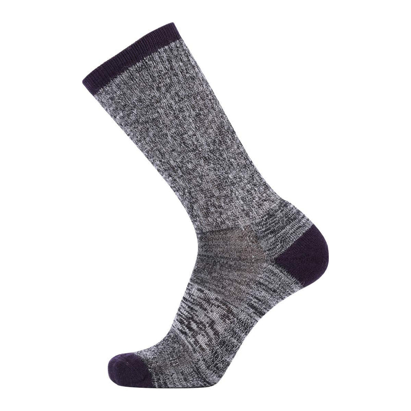 EnerWear 4 Pack Women's and Men's Merino Wool Outdoor Hiking Trail Crew Sock 9-11 Dark Purple/Black Stripe/Multi - BeesActive Australia