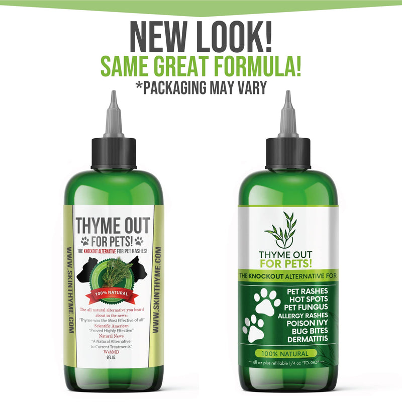 Thyme Out for Pets (8oz) - Natural Dog and Cat Itch Relief & Skin Treatment for Itchy Paws and Ringworm - Yeast Infection, Dandruff and Hot Spot Spray for Dogs - All Natural, Organic Blend - BeesActive Australia
