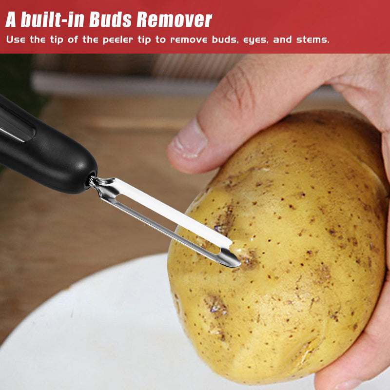 Professional #1071 Vegetable Peeler, Stainless Steel Fruit Potato Peeler, Swivel Vegetable Peeler with Easy Grip Ergonomic Handle & Ultra Sharp Stainless Steel Blades, 7 1/4 Inch Black - BeesActive Australia
