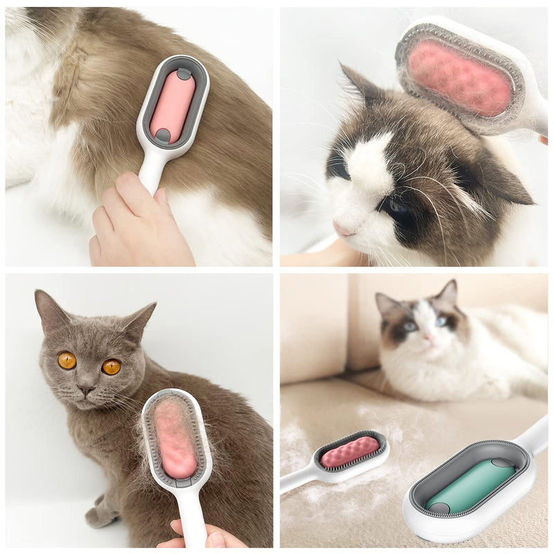 Sichy Cat Brush Self Cleaning Slicker Brushes, Pet Grooming Brush for Cats and Dogs, Pet Grooming Brush Tool Gently Removes Loose Undercoat, Mats Tangled Hair Slicker Brush for Pet Massage-Self Cleaning Blue - BeesActive Australia