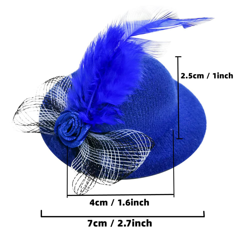 6 Pieces Chicken Hats for Hens 6pcs Funny Accessories for Mini Pets Feather Top Hat with Adjustable Elastic Chin Strap for Rooster Duck Parrot Poultry - BeesActive Australia