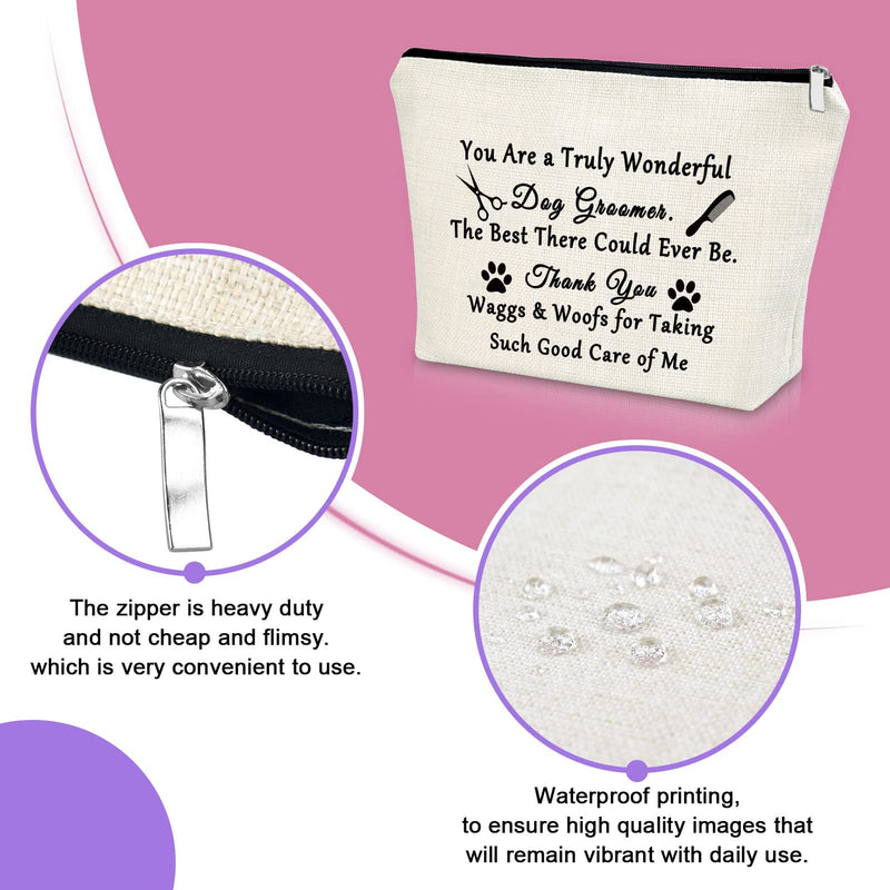 Dog Groomer Gift for Women Makeup Bag Thank You Gift for Dog Groomer Pet Groomer Gift Cosmetic Bag Dog Lover Gifts Thanksgiving Day Gifts Birthday Christmas Gifts for Her Cosmetic Travel Pouch - BeesActive Australia