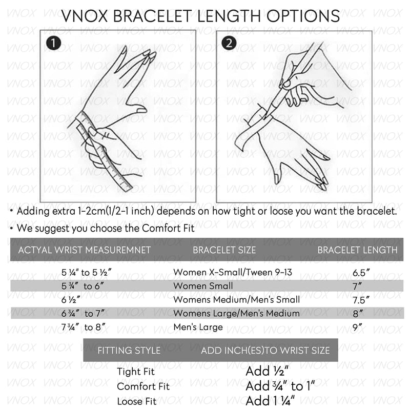 VNOX 2 Pcs Chain Bracelet for Men Women - Sturdy Stainless Steel Curb Width Cuban Link Chain Bracelet Set for Men Women,6.5/7/7.4/8.2/9 Inches 7.48 Inches 2Pcs-Silver Cuban Link - BeesActive Australia