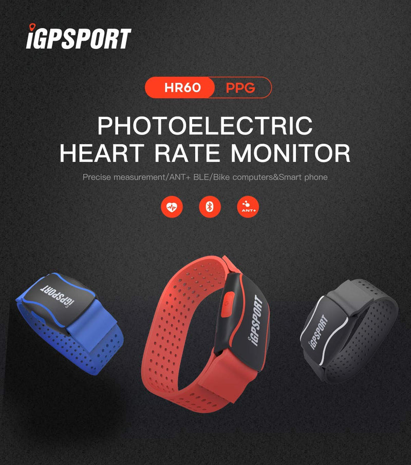 iGPSPORT Heart Rate Monitor HR60 Waterproof Smart Fitness Activity Tracker Watch, with Armband Sensor ANT+ and Bluetooth - Black - BeesActive Australia