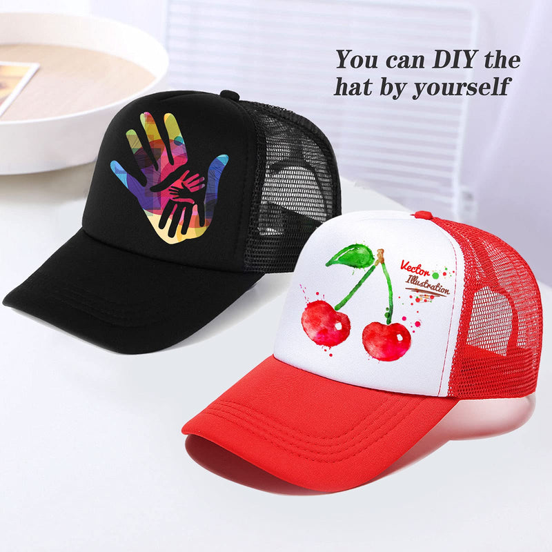 Ultrafun 10 Pack Unisex Sublimation Blank Mesh Baseball Cap Polyester Mesh Trucker Hat 10pack-red White - BeesActive Australia