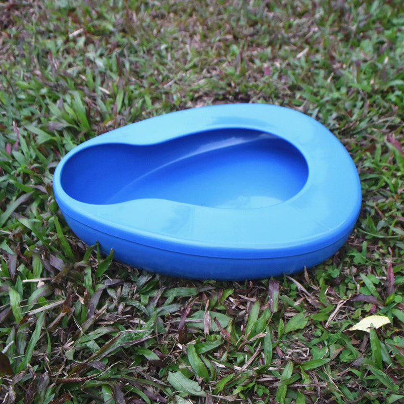YUMSUM Firm Thick Stable PP Bedpan Heavy Duty Smooth Countoured for Bedbound Patient (Blue) Blue - BeesActive Australia