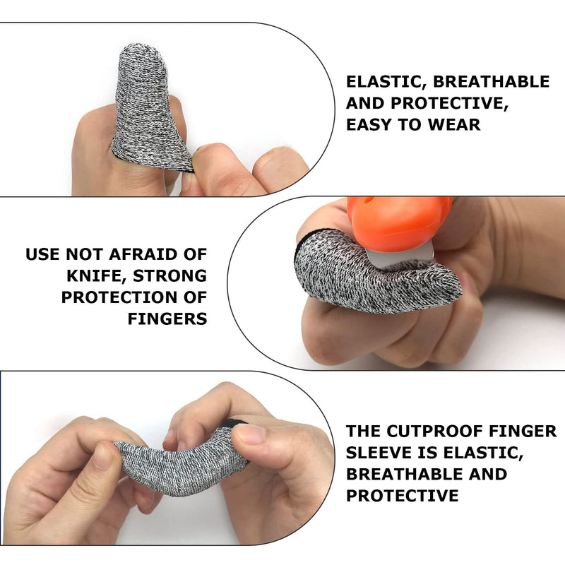 TSHAOUN 40 Pcs Finger Cots Finger Protectors, Anti Cutting Finger Cover Reusable Anti-Slip Finger Sleeve, Cut Resistant Protection for Garden, Kitchen, Work, Sculpture,Agricultural Affairs (Grey) Grey - BeesActive Australia