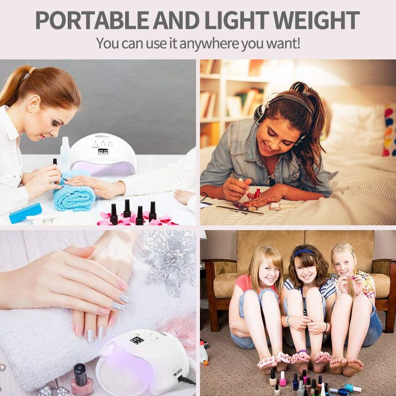 48W LED Nail Lamp, DIOZO Portable Nail Dryer Manicure/Pedicure Curing Lamp with 30s 60s 99s Timer Plus Gloves Gift Suitable for Fingernails and Toenails, Home and Salon - BeesActive Australia