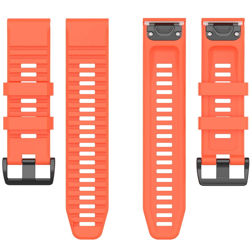 Fit for Garmin Fenix 6X Watch Band, Fenix 5X Plus Bands for Women Men, 26mm Quickfit Silicone Replacement Bands Straps Wristbands Fit for Garmin Fenix 5X/6X /Fenix 3HR/Descent MK1 Coral Red - BeesActive Australia