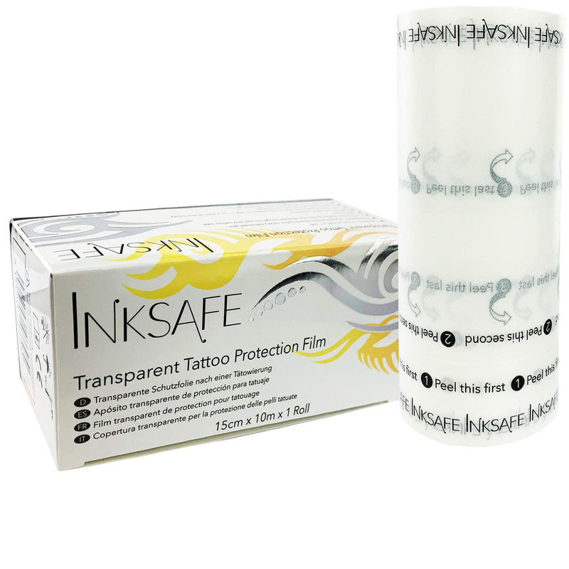 Inksafe Transparent Tattoo Protection Film 15cm x 10m x 1 Roll – Adhesive Aftercare Fixation Bandage for Fresh Tattoos - BeesActive Australia