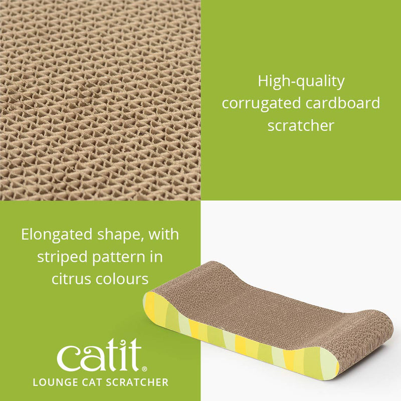 Catit Style Cardboard Cat Scratcher, Corrugated Scratching Board for Cats Lounge Jungle Stripe - BeesActive Australia