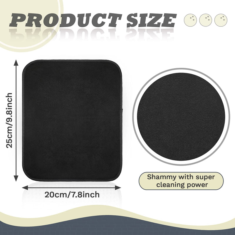 Aoriher 3 Pieces Bowling Ball Towel 7.8 x 7.8 Inch Shammy Pad Rag Bowling Microfiber Towel Easy Wipe Off Grip for Cleaning Bowling Ball from Dirt Oil Bowling Accessories 9.8 x 7.8 Inch Black - BeesActive Australia