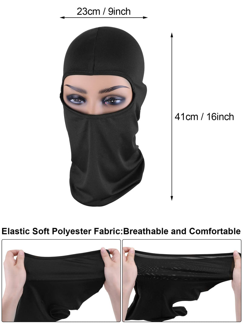 [AUSTRALIA] - 6 Pieces Face Balaclava Cover Ice Silk UV Protection Full Face Cover for Women Men Outdoor Sports Black 