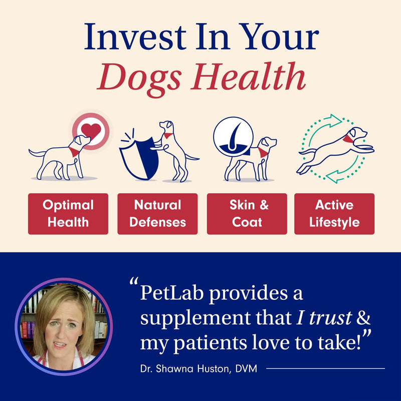 PetLab Co. 13 in 1 Dog Multivitamin - Support Dog's Immune Response, Skin, Coat, Joints & Overall Health - Vitamins A, E, D, B12, Minerals, Antioxidants - Chewable Pork Flavor - BeesActive Australia