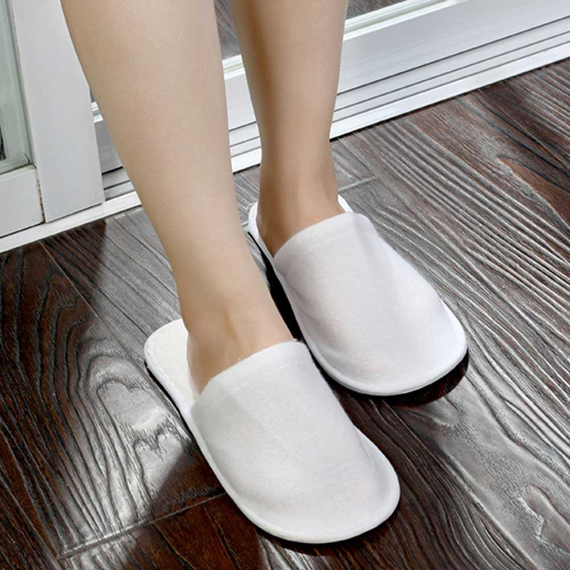 Fdit 10 Pairs/Lot Disposable Guest Slippers Travel Hotel Slippers SPA Slipper Shoes Comfortable White - BeesActive Australia