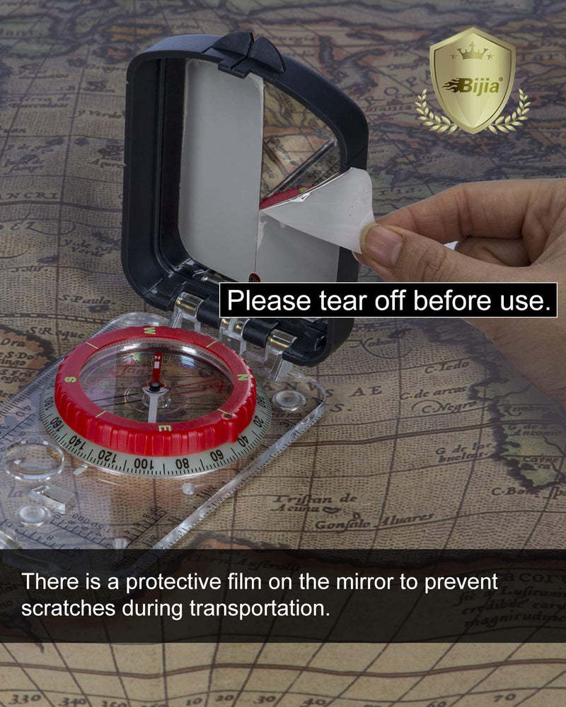 BIJIA Orienteering Map Compass -Sighting Mirror Compass with Adjustable Declination,Clinometer and LED light for Hiking, Camping,Orienteering,Hunting,Global Mountaineering,Navigating and SAR training. - BeesActive Australia