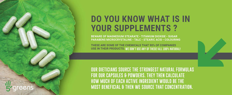 5greens Blue Green Algae 600mg with Added VTAMIN C - 120 Capsules 100% Natural No Chemicals 100% Vegan Natural Protein - BeesActive Australia