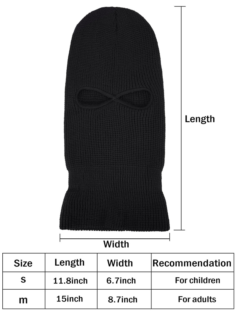 SATINIOR 2-Hole Knitted Full Face Cover Ski Neck Gaiter, Winter Balaclava Warm Knit Beanie for Outdoor Sports Black Medium - BeesActive Australia