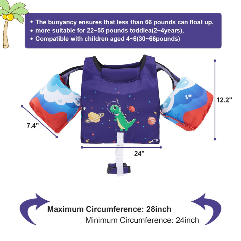 Hurdilen Swimming Nose Clip & Swim Vest for Kids for Boys and Girls, Toddler 2~6 Years Old Life Vest for Sea, Beach,Pool - BeesActive Australia