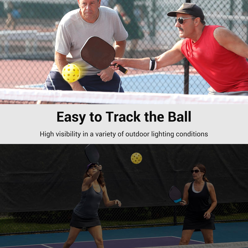 Asbocer Pickleball Balls, USAPA Approved Pickleballs, 12-Pack 40 Holes Outdoor Pickleball Balls with Mesh Bag, High Elasticity & Durable Yellow Pickle Balls for All Style Pickleball Paddles - BeesActive Australia