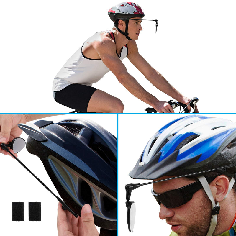 Accmor 2 Pack Bike Helmet Mirror, 360 Degree Adjustable Lightweight Bicycle Cycling Rear View Helmet Mirror for Cycling, Cycling Accessories - BeesActive Australia