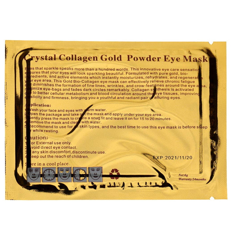 Permotary 30 Pairs 24K Gold Gel Collagen Eye Pads,Crystal Collagen Under Eye Mask for Moisturizing,Reducing Fine Lines&Dark Circles& Puffy Eyes Under Eye Patch for Women Men, Gold - BeesActive Australia