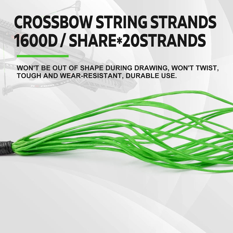 19.3" Cobra Adder R9 Crossbow String Replacement Strings,20 Strands HMPE 1600D Green - BeesActive Australia