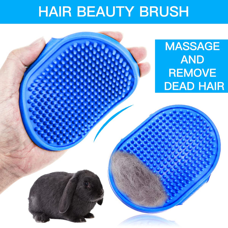 YOLUFER 4 Pieces Rabbit Grooming Kit Including Rabbit Hair Remover, Rabbit Grooming Brush, Pet Bath Brush with Adjustable Ring Handle, Steel Comb and Double-Sided Pet Comb ,Suitable for Bunny & Guinea Pig - BeesActive Australia