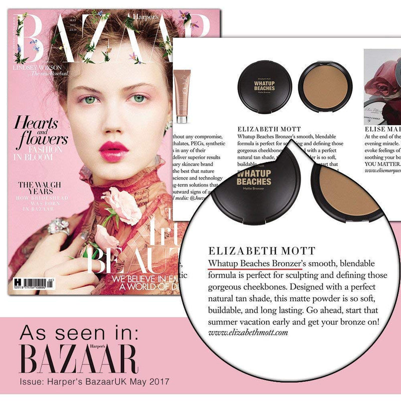 Vegan and Cruelty-Free - Fine, Lightweight Bronzer Powder for Face: Elizabeth Mott Whatup Beaches Facial Bronzing Powder for Contouring and Sun Kissed Coverage - Matte (10g) Matte Bronzer - BeesActive Australia