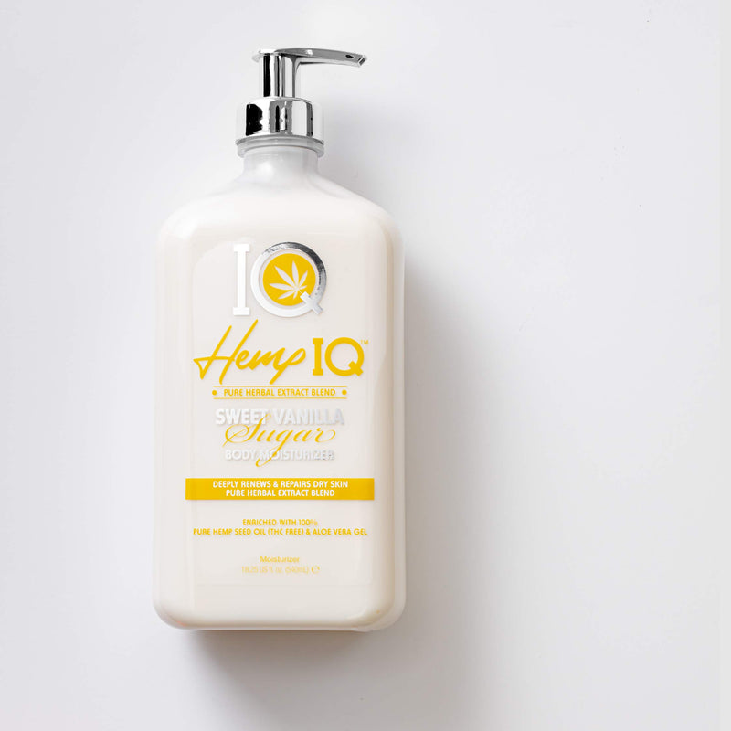 HEMP IQ Sweet Vanilla Sugar Body Moisturizer | 100% Pure Hemp Seed Oil | Ultra-Hydrating Daily Moisturizer 18.25 oz. - BeesActive Australia