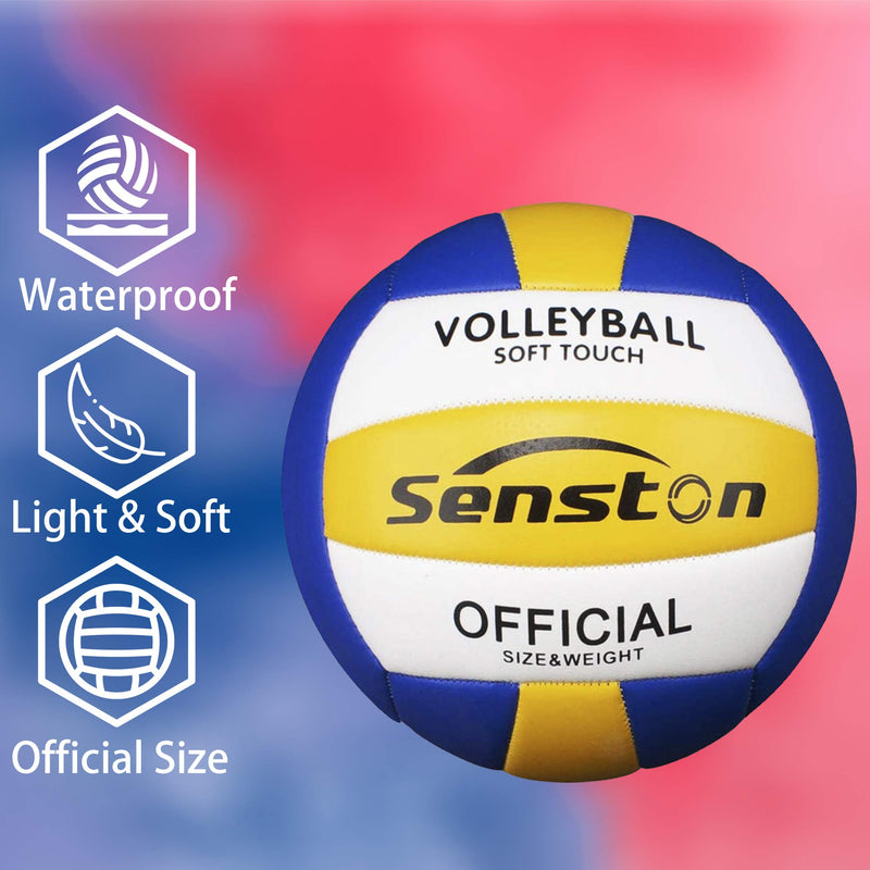 Senston Soft Volleyball - Waterproof Indoor/Outdoor for Beach Play, Game,Gym,Training Official Size 5 blue - BeesActive Australia