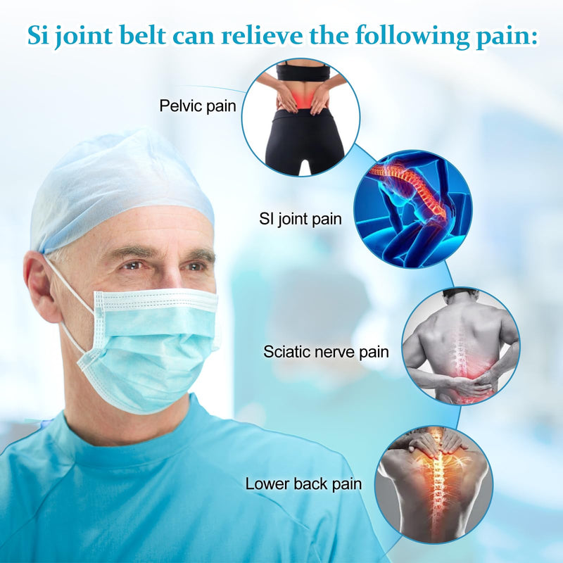 Zekeson Si Belt, Sciatica Belt for Women and Men, Pain Relief for Lower Back, Sacroiliac, Sciatic, Pelvic, Lumbar, Hip, Leg, Sacral Nerve White S-M - BeesActive Australia