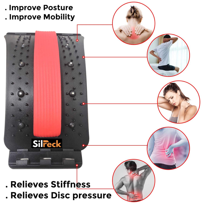 Silreck Back Stretcher-Back Massager | Back & Shoulder Massager for Woman & Man- Lower & Upper Muscle Posture Corrector-Fitness Equipment for Lumbar Support I Magnetic Stretcher for Pain Relief - BeesActive Australia