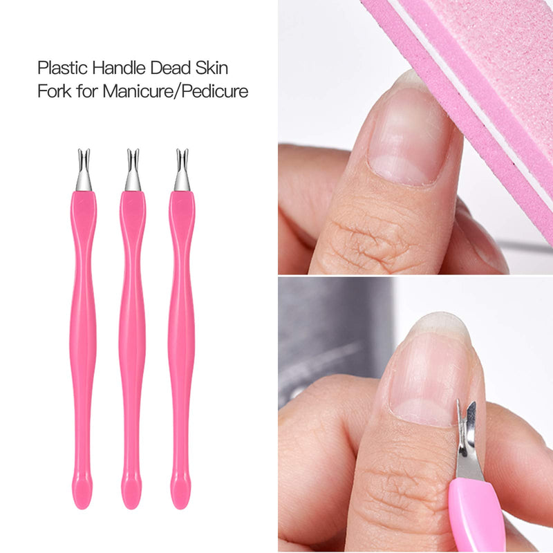 Professional V-Shaped Cuticle Pusher Trimmer, Stainless Steel Blade Nail Cleaner Nipper Clipper Dead Skin Callus Removal Fork, Manicure Remover Tool for Home or Nail Shop - BeesActive Australia