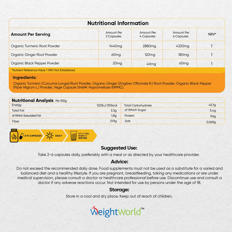 Organic Turmeric Capsules High Strength 1520mg - with Black Pepper & Ginger - 180 Capsules (3 Months Supply) - Soil Association Certified Turmeric Supplement - Natural & Vegan - Made in The UK - BeesActive Australia