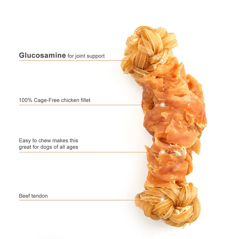 Jungle Calling Beef Tendons for Dogs, Duck/Chicken Wrapped Tendons Dog Chews Long Lasting Hip and Joint Supplement for Dogs with Glucosamine (Knotted Bone) Chicken - BeesActive Australia