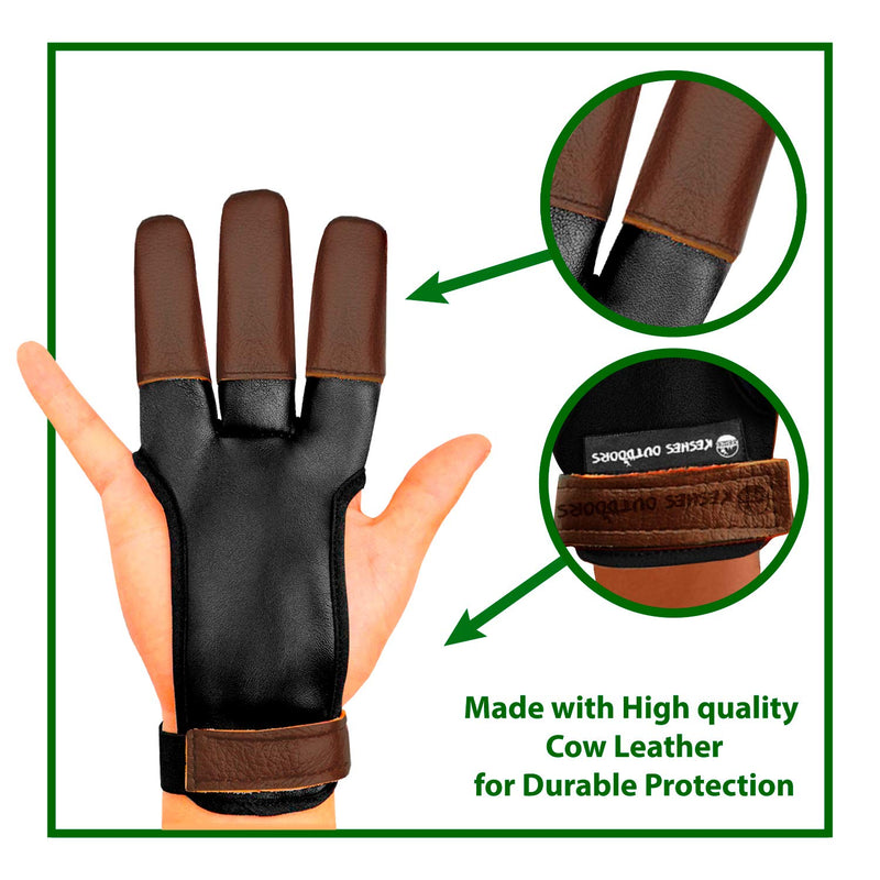 KESHES Archery Glove Finger Tab Accessories - Leather Gloves for Recurve & Compound Bow - Three Finger Guard for Men Women & Youth - BeesActive Australia