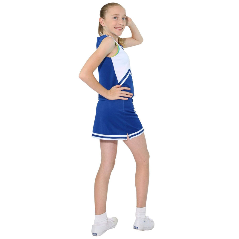 [AUSTRALIA] - Danzcue Child A-Line Cheerleaders Uniform Skirt Large Royal/White 