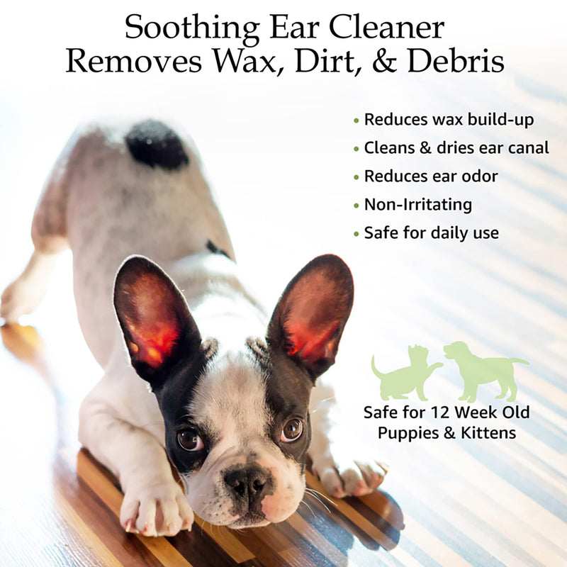 Prime Paws Cat & Dog Ear Cleaning Solution - Otic Ear Solution for Dogs - Liquid Flush for Soothing Itchy Ears & Effective Otic Care - Cucumber Melon Scent - 8 oz - BeesActive Australia