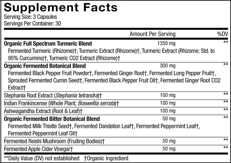 Codeage Fermented Turmeric with Essential Oils + Digestive Bitters + Adaptogenic Herbs for Improved Absorption, Joint Support, Stress Relief Supplement, Turmeric Curcumin, 90 Capsules - BeesActive Australia