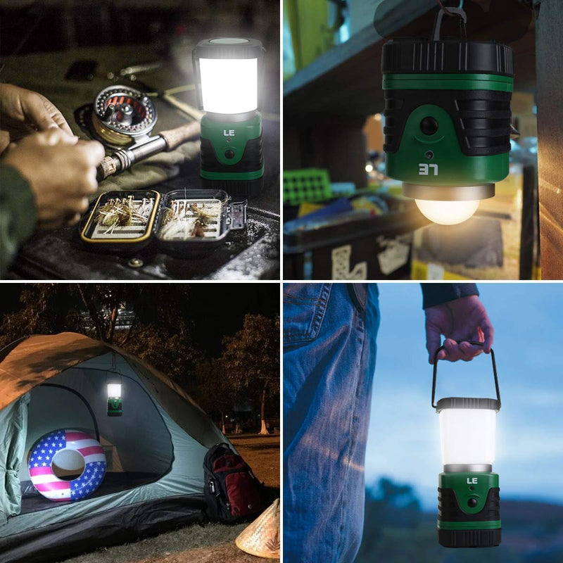 LE LED Camping Lantern Rechargeable, 1000LM, 4 Light Modes, 4400mAh Power Bank, IP44 Waterproof, Perfect Lantern Flashlight for Hurricane Emergency, Hiking, Home and More, USB Cable Included - BeesActive Australia