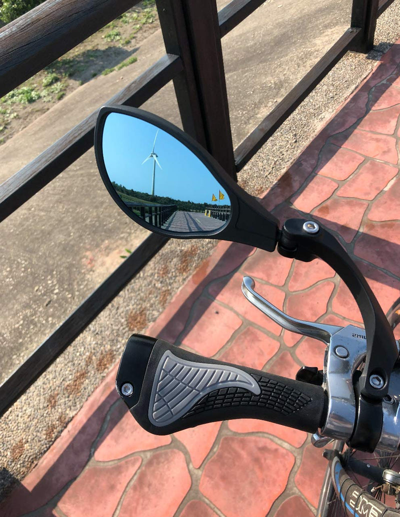 Hafny NEW Handlebar Bike Mirror, HD Glass Lens (Anti-glare Blue Left) HF-M902LB-FR01 Anti-glare Blue Left - BeesActive Australia