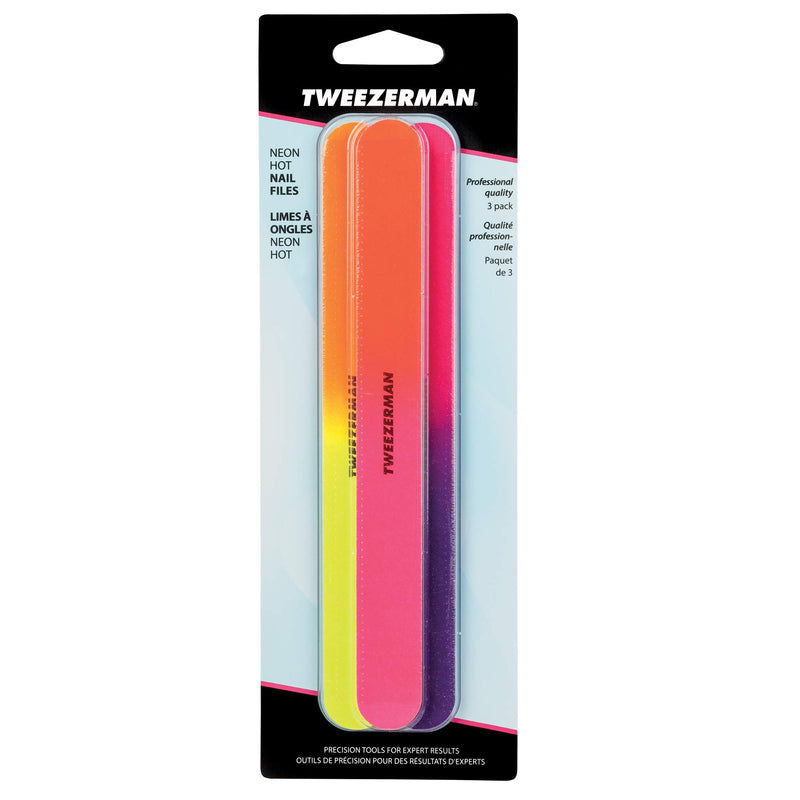 Tweezerman Piece Neon Hot Nail Files, Assorted 3 Count - BeesActive Australia