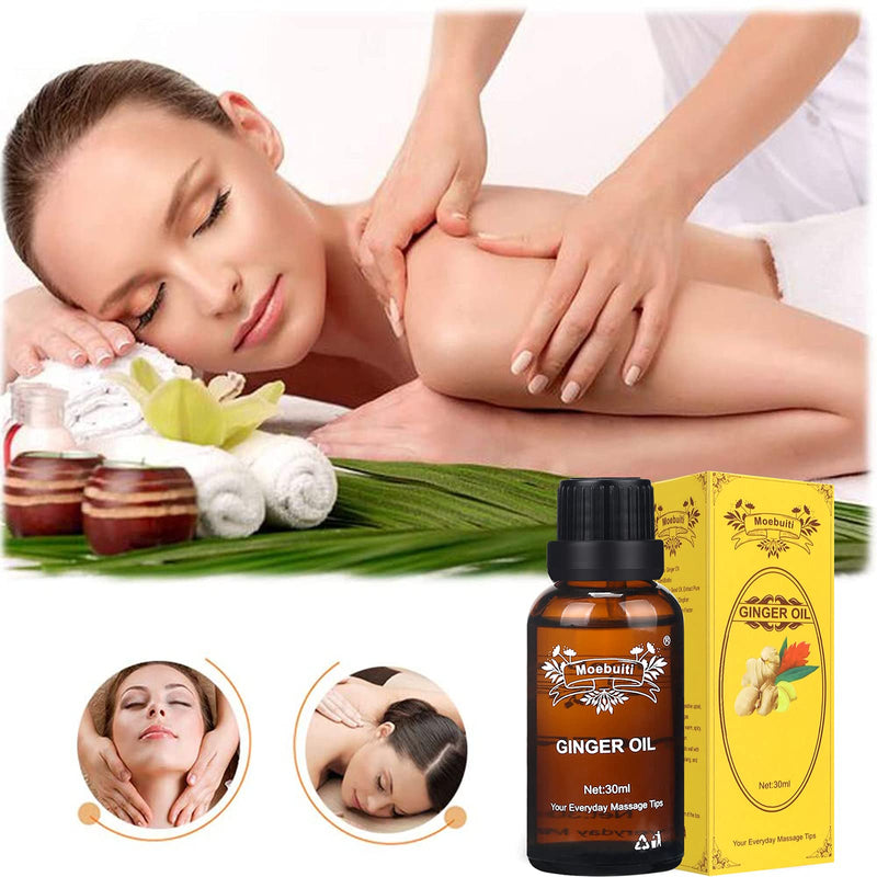 Ginger Essential Oil, Lymphatic Drainage Ginger Oil, Ginger Massage Oils, Belly Drainage Ginger Oil, Ginger Essential Oils for Massage Lymphatic Drainage, Aromatherapy 30 ml (Pack of 3) - BeesActive Australia
