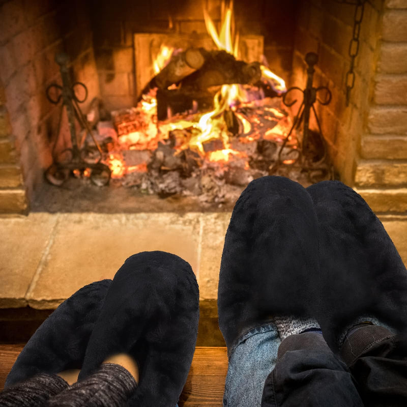 Heated Slippers, USB Electric Heating Shoes Foot Warmer Men Women Washable Outdoor Soft Plush Electric Heated Slippers for Foot Warming Black - BeesActive Australia