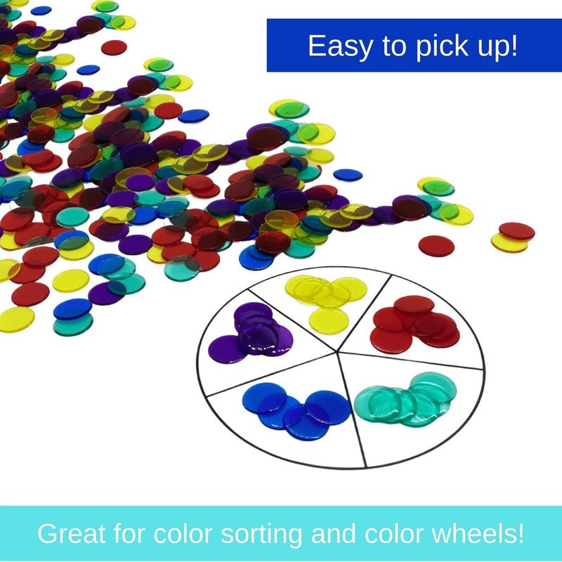 MR CHIPS Plastic Bingo Chips 1000 Count | Transparent Red Counting Chips | 3/4 Inch 0.75 Inch - BeesActive Australia