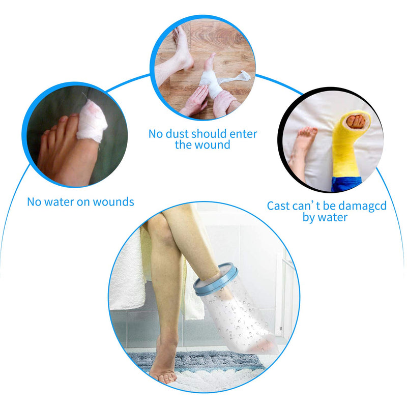 Aozzy Waterproof Foot Cast Cover for Shower Bath Watertight Cast Covers for Adult Broken Surgery Foot and Ankle Reusable - BeesActive Australia